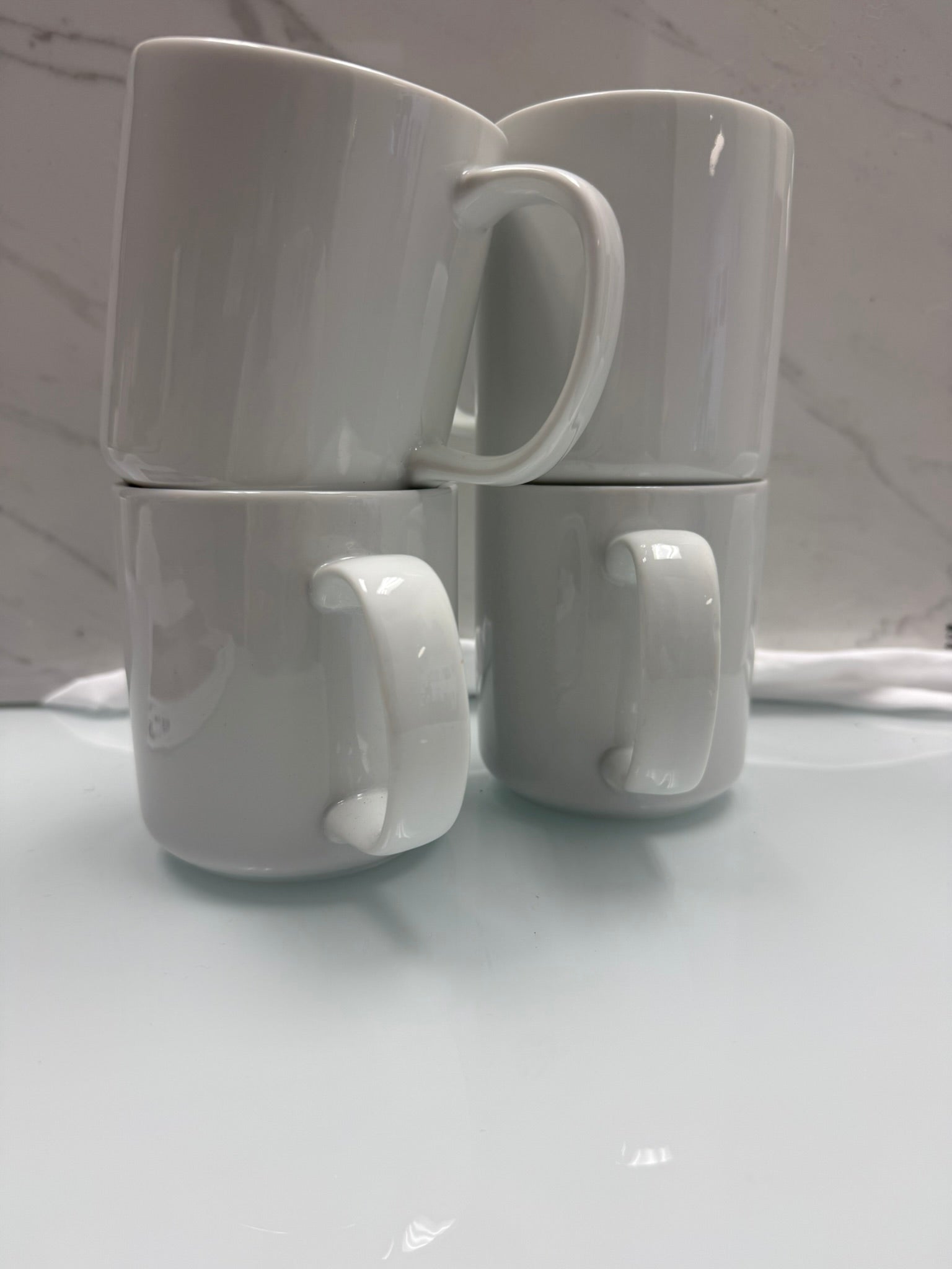 WHITE MUGS SET OF 4