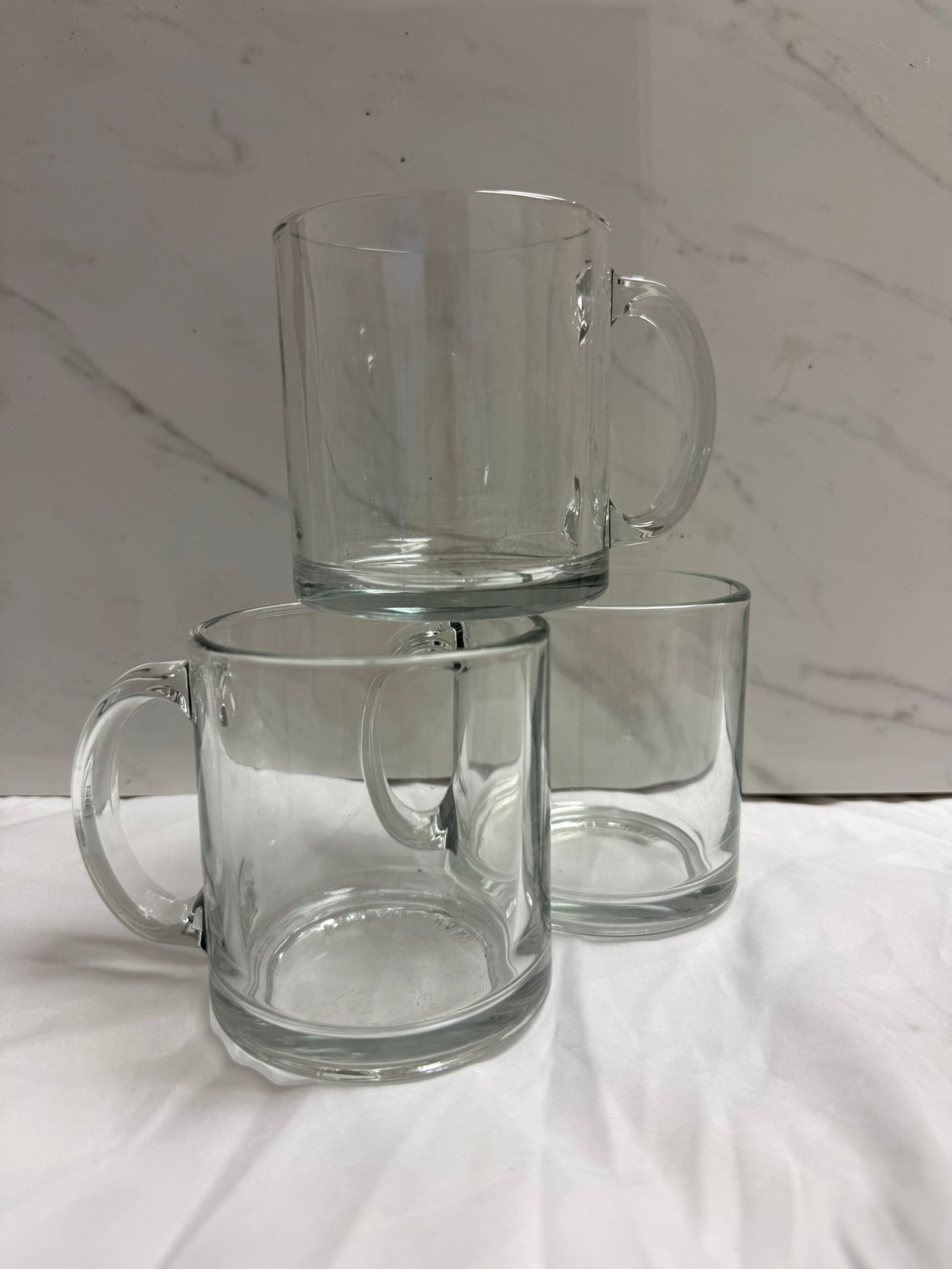 CLEAR COFFEE MUGS SET OF 3