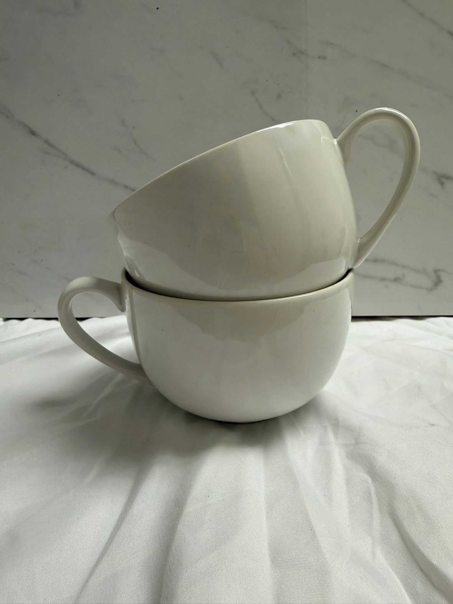 SMALL WHITE MUGS SET OF 2