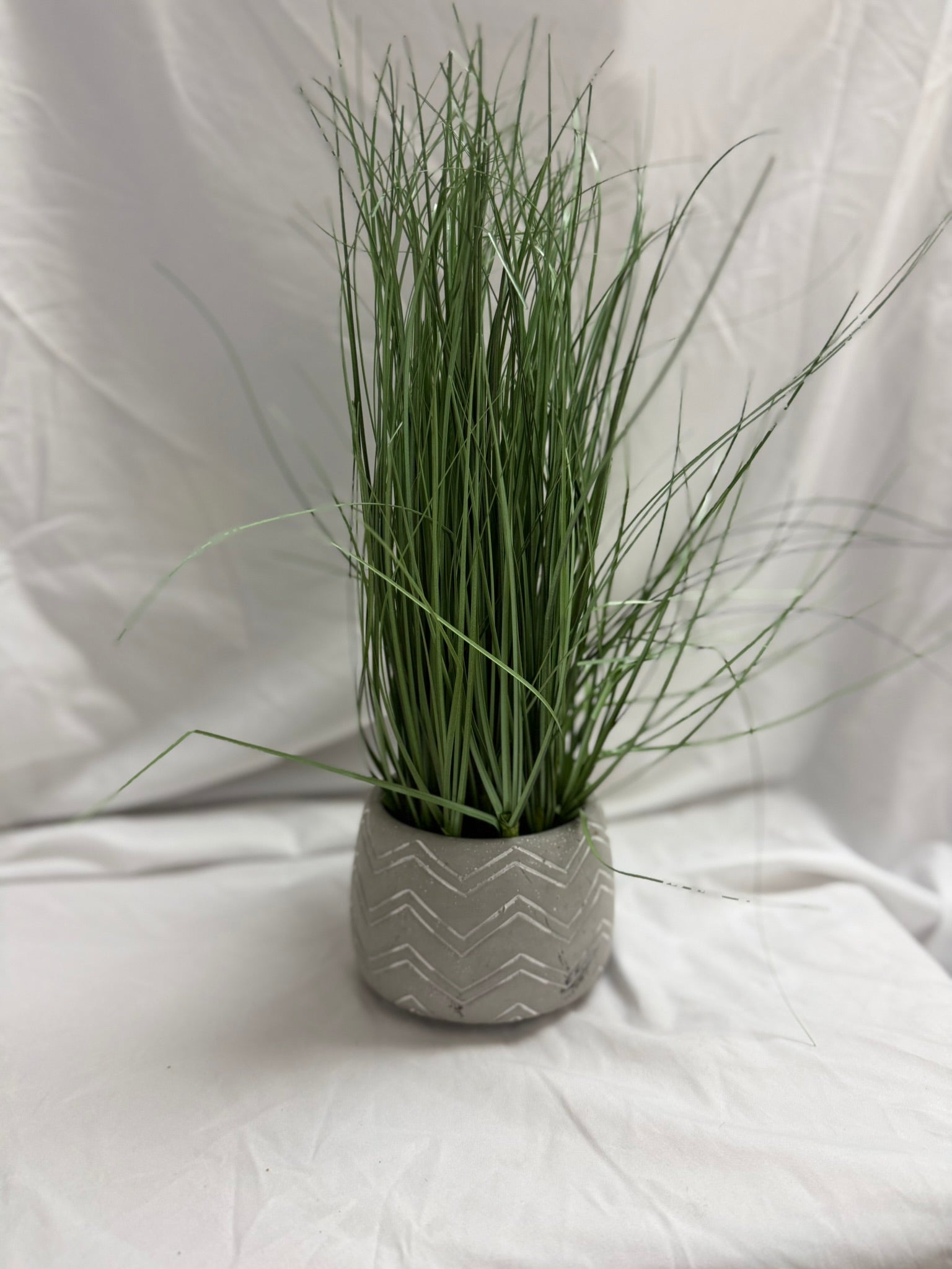 FAUX ALOE PLANT IN CHEVRON POT