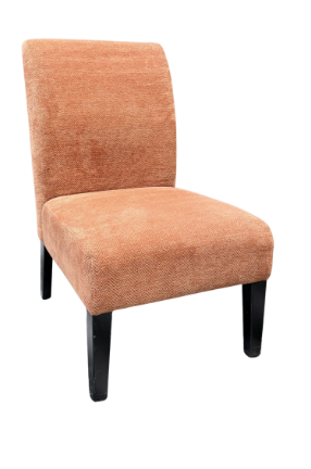 ORANGE CHENILLE UPHOLSTERED PARSONS CHAIR SET OF 2 - PILLOW INCLUDED