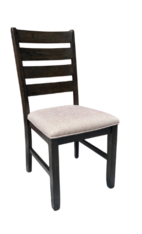 LADDERBACK DINING CHAIR WITH CUSHIONED SEAT AND WOODEN BACK SET OF 4