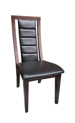 BLACK FAUX LEATHER PARSONS DINING CHAIR SET OF 2