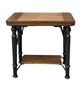 WOODEN SIDE TABLE WITH ORNATE LEGS SET OF 2