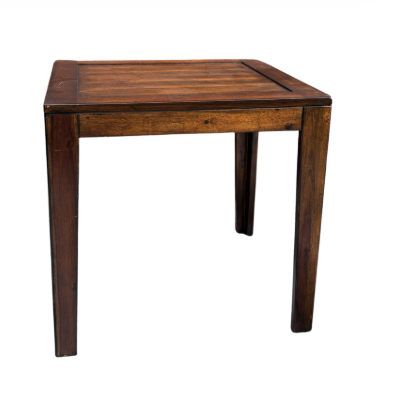 NATURAL WOOD SIDE TABLE WITH STRAIGHT LEGS (SINGLE)