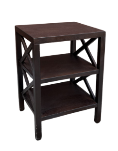 THREE TIER X-CROSS END TABLE SET OF 2