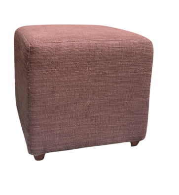 BROWN LINEN OTTOMAN SET OF 2