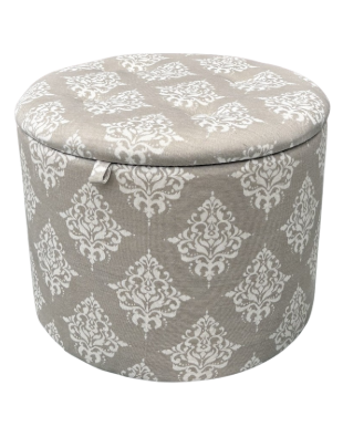 DAMASK OTTOMAN WITH STORAGE COMPARTMENT SET OF 2