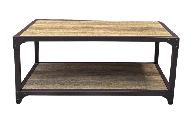 IRON AND WOOD COFFEE TABLE