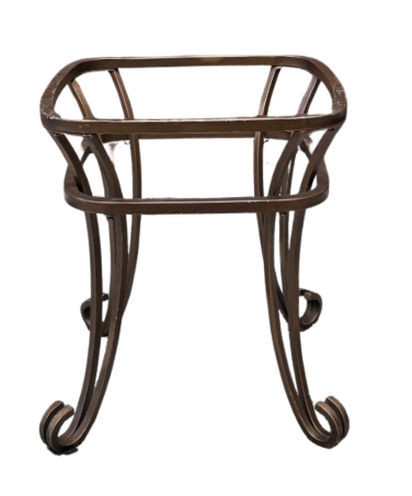 IRON SPLAYED SIDE TABLE (GLASS INCLUDED)