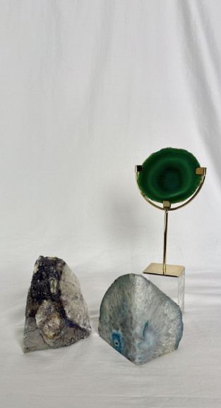 CRYSTAL BOOKENDS AND STAND BUNDLE