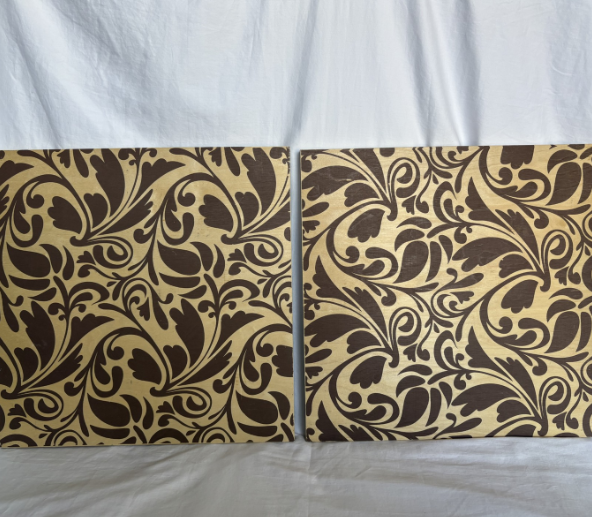 WOODEN STENCIL PIECE SET OF 2