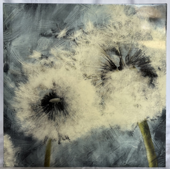 DANDELION CANVAS WITH VARNISH