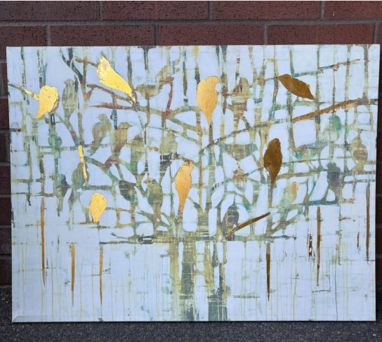 GOLD FOIL BIRDS CANVAS