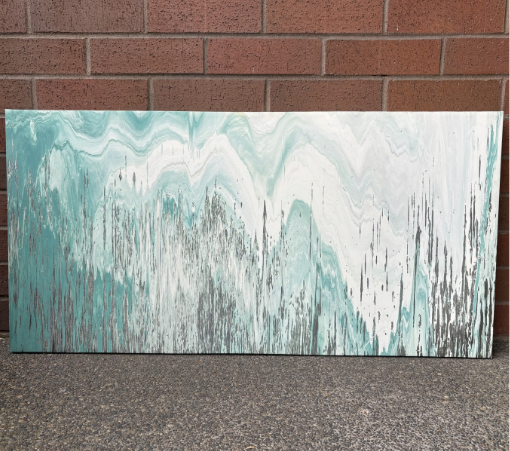 TEAL AND WAVES CANVAS