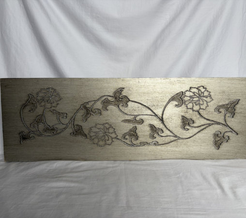 WOOD RECTANGULAR BOARD WITH FLOWERS