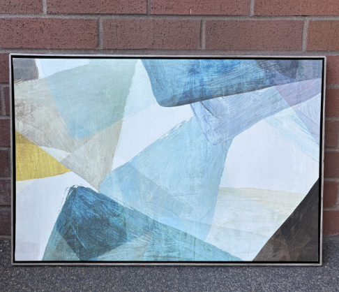 TRIANGLE SHAPE PAINTING CANVAS (SILVER FRAME)
