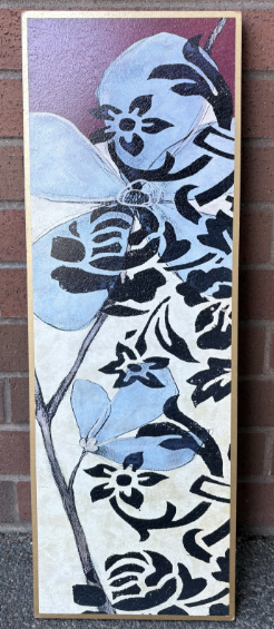 FLOWER PAINTING CANVAS (GOLD FRAME)