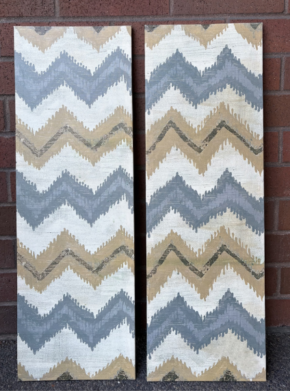 CHEVRON PATTERN CANVAS SET OF 2