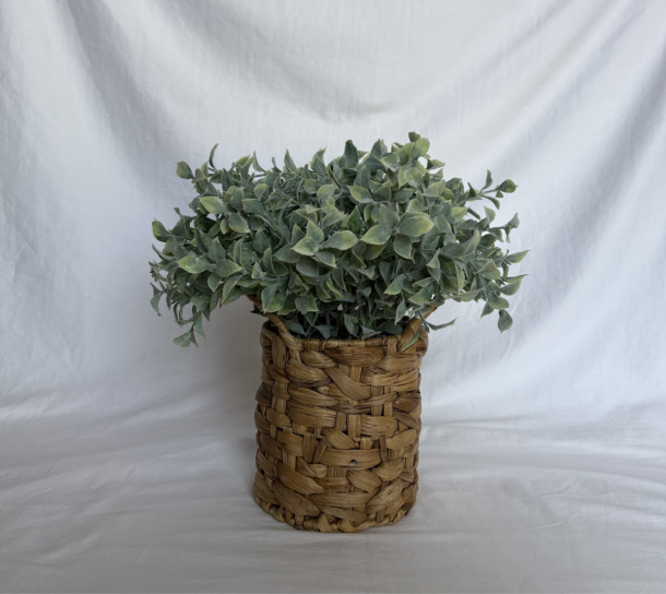 FAUX PLANT WITH WOVEN BASKET