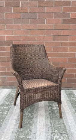 DARK BROWN WICKER CHAIR