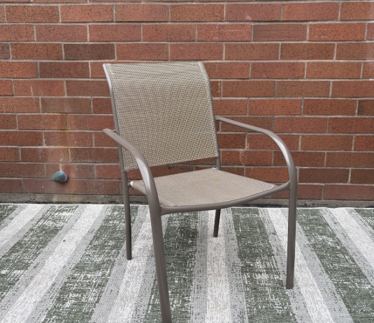 GREY OUTDOOR CHAIRS SET OF FOUR
