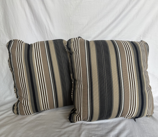 WARM TONES STRIPED PILLOWS SET OF 2