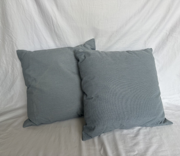 BLUE GREY PILLOWS SET OF TWO