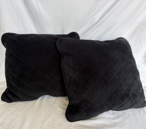 BLACK VELVET PILLOW SET OF 2
