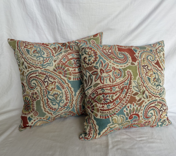 PAISLEY PATTERNED PILLOWS SET OF 2