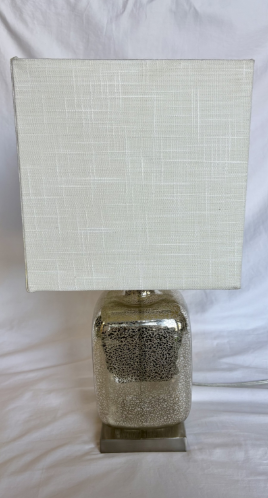 SPECKLED GLASS BASE WITH SQUARE SHADE (SINGLE)