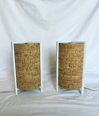 CORK TABLE LAMPS SET OF 2