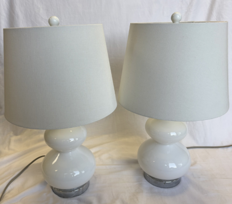 WHITE BUBBLE TABLE LAMPS SET OF 2