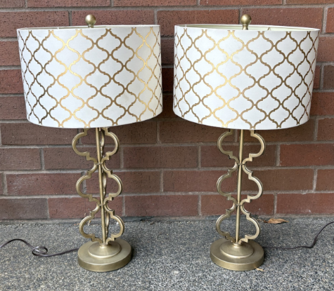 CHAMPAGNE GOLD TABLE LAMPS SET OF 2