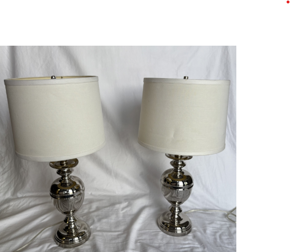 SILVER BASE TABLE LAMPS SET OF 2