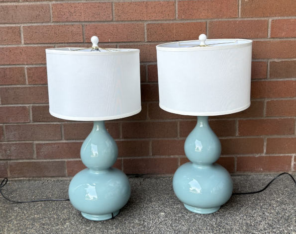 LIGHT BLUE BUBBLE TABLE LAMPS