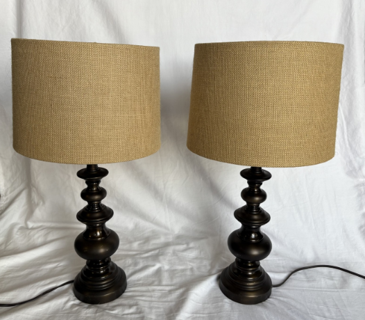 TRADITIONAL BRONZE TABLE LAMPS SET OF 2