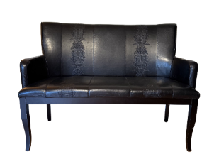 BLACK LEATHER LOVE SEAT