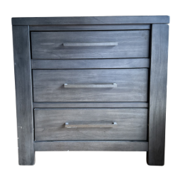 GREY NIGHTSTANDS WITH THREE DRAWERS SET OF 2