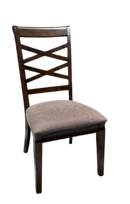 WOODEN DOUBLE CROSSBACK CHAIR WITH CUSHIONED SEAT (SINGLE)