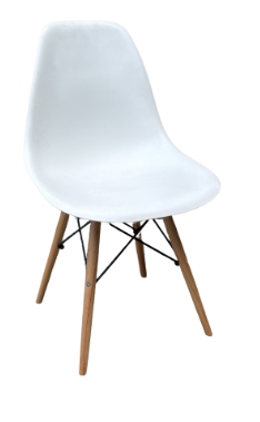 EIFFEL MIDCENTURY MODERN CHAIR WHITE PLASTIC SET OF 2