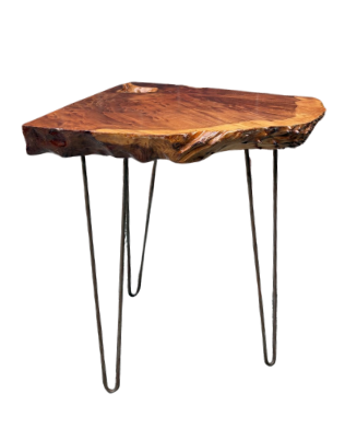 LIVE EDGE SIDE TABLE WITH HAIRPIN LEGS (SINGLE)